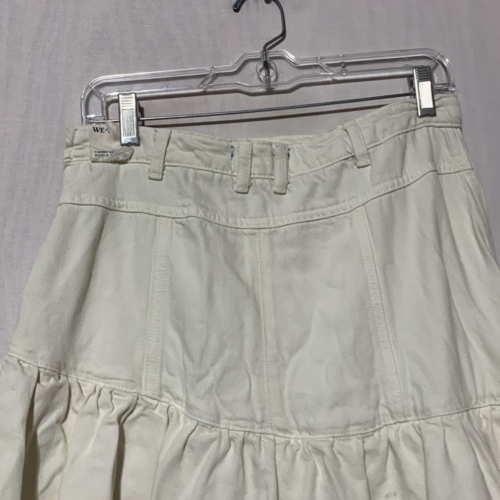 Free People We the Free Cream Tiered Midi Skirt - Picture 7 of 9
